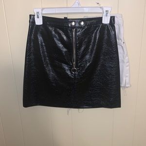 Faux leather skirt